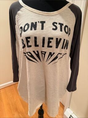 Lucky Brand Cream Raglan Long-Sleeve Tee with Black Graphic